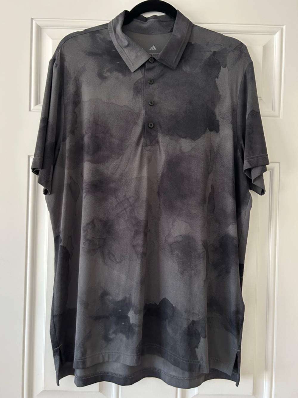 adidas Men’s Charcoal Watercolor-Effect Polo